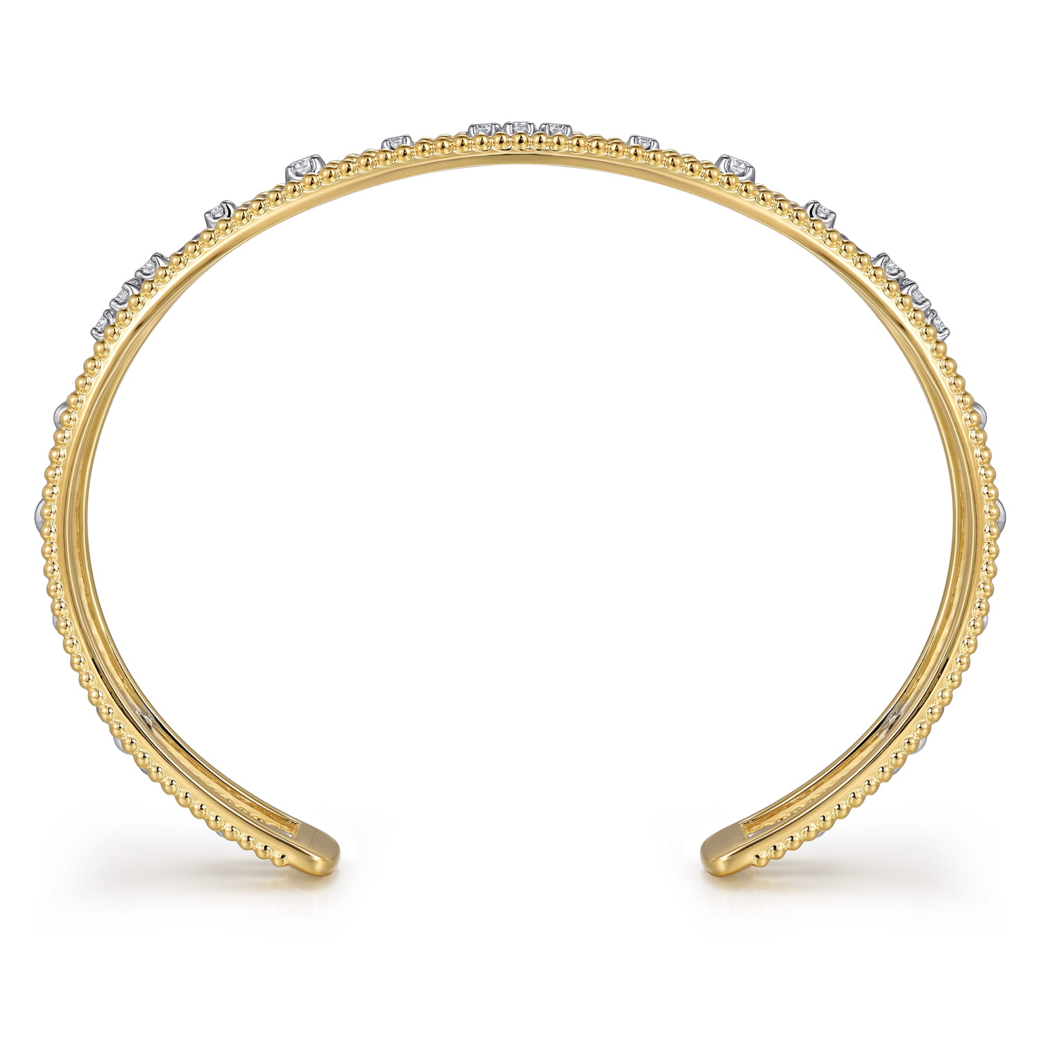 14k Yellow/white Gold Bujukan Bangle Bracelet. SKU: BG4908-6M45JJ