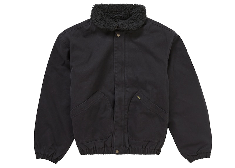 Supreme Faux Shearling Lined Bomber Jacket Black Men's - FW24 - US