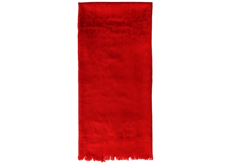 Supreme FUCK wool scarf 総柄 マフラー スカーフ 赤 Supreme Fuck