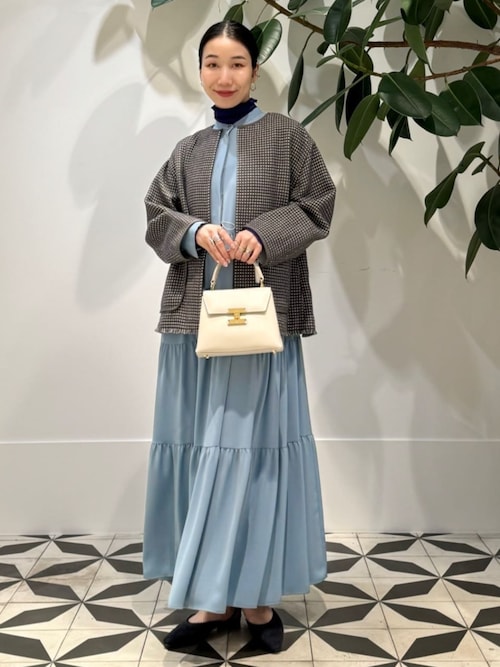 Ballsey（ボールジィ） ワンピース パウダリーサテン ティアードロング