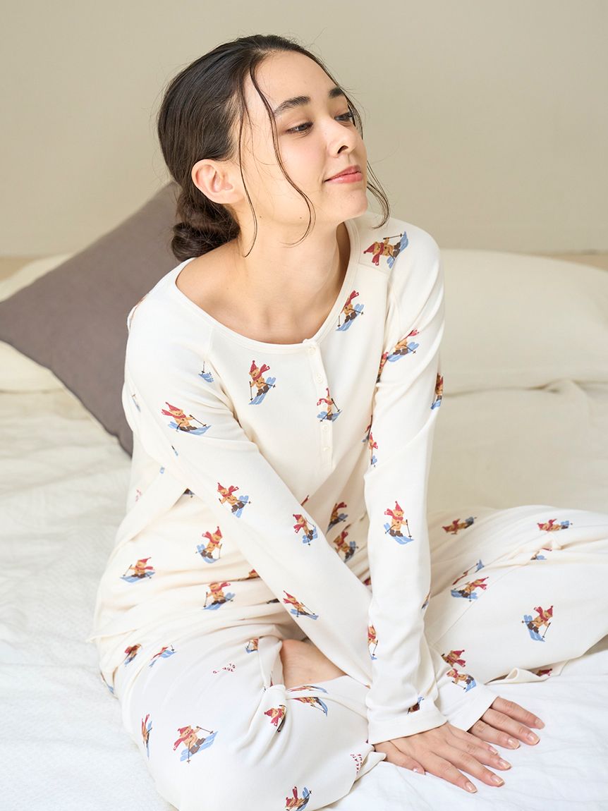 HOLIDAY】スキーベア柄ロンT(カットソー・Tシャツ)｜ルームウェア