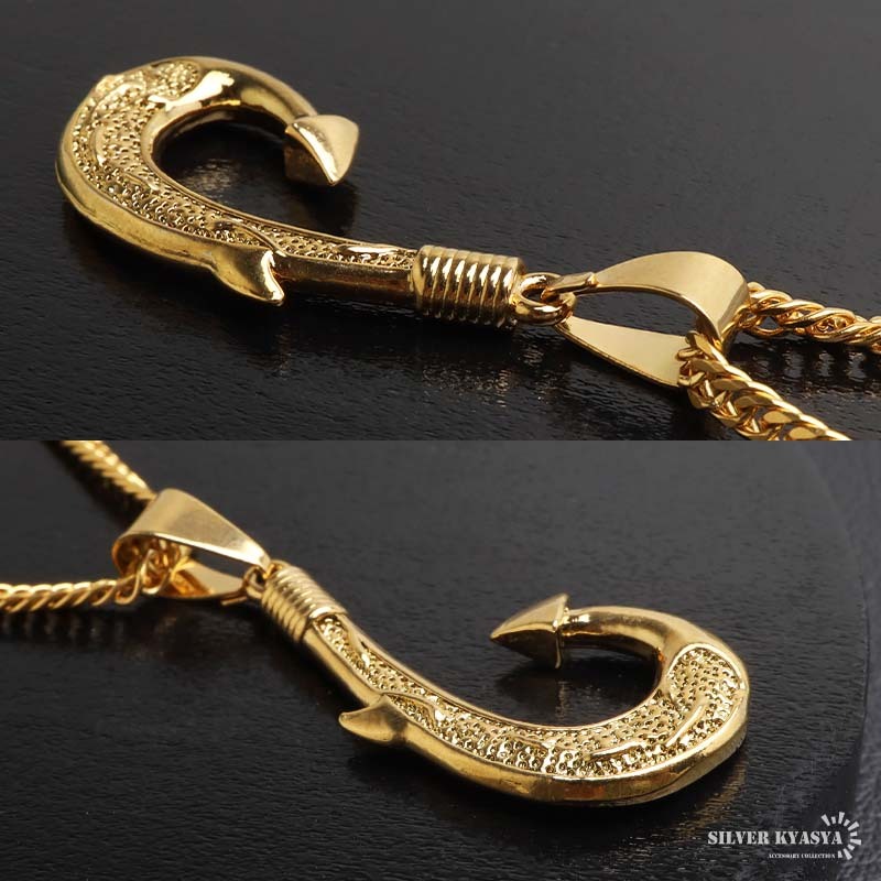 ステンレス フィッシュフックネックレス 釣り針 ペンダントネックレス