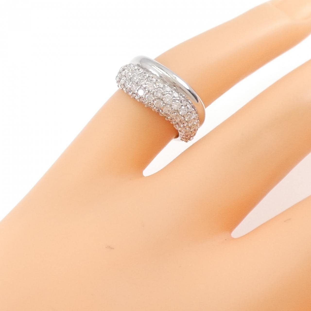 コメ兵｜K18WG パヴェ ダイヤモンド ピンキーリング 0.72CT