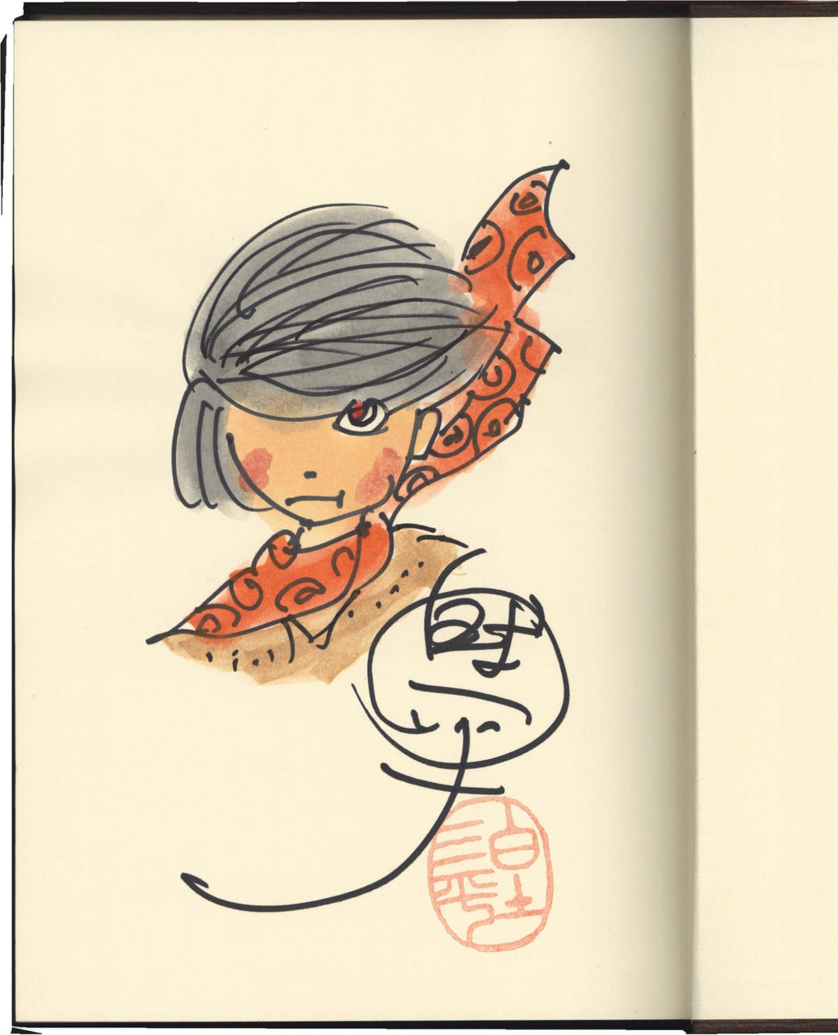 3052] 白土三平 直筆イラストサイン本「真田剣流」1巻 ワタリ
