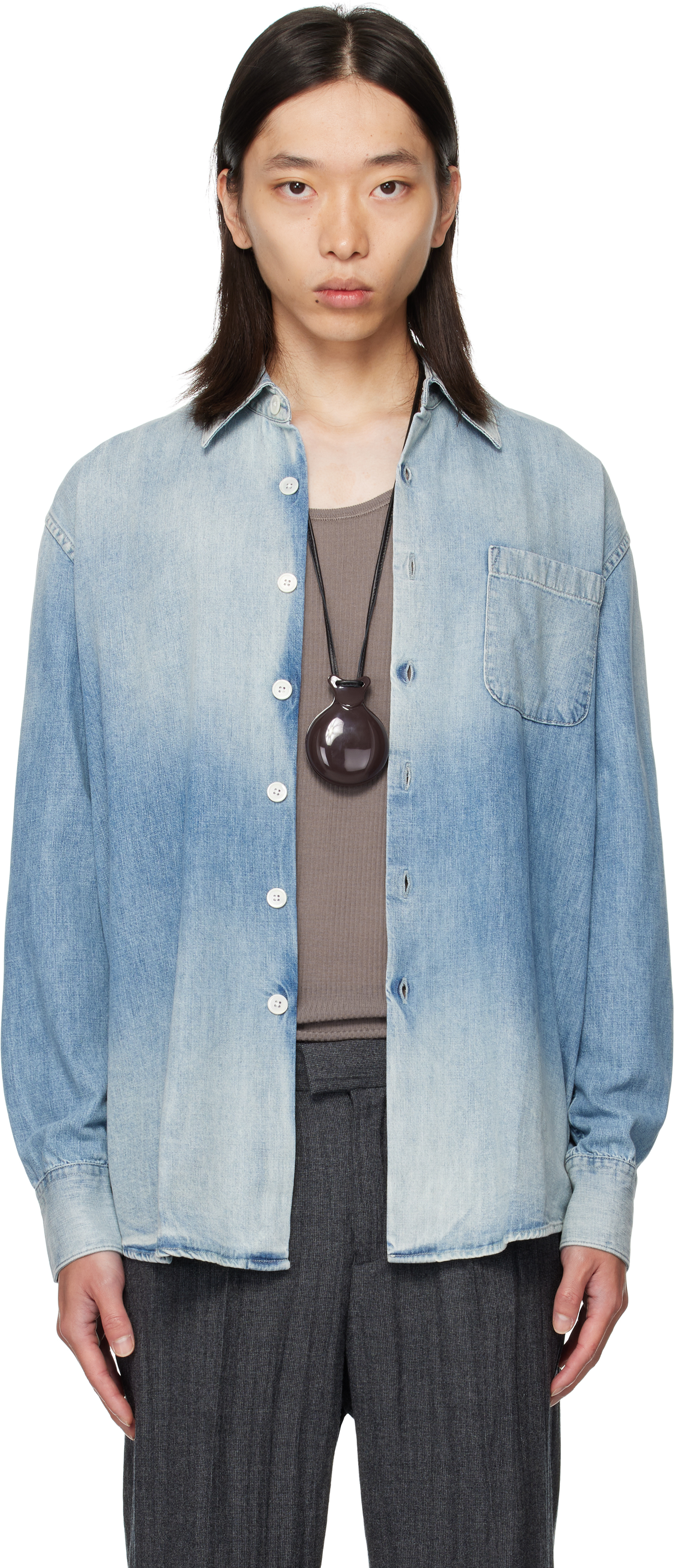 Blue Above Denim Shirt by OUR LEGACY on Sale
