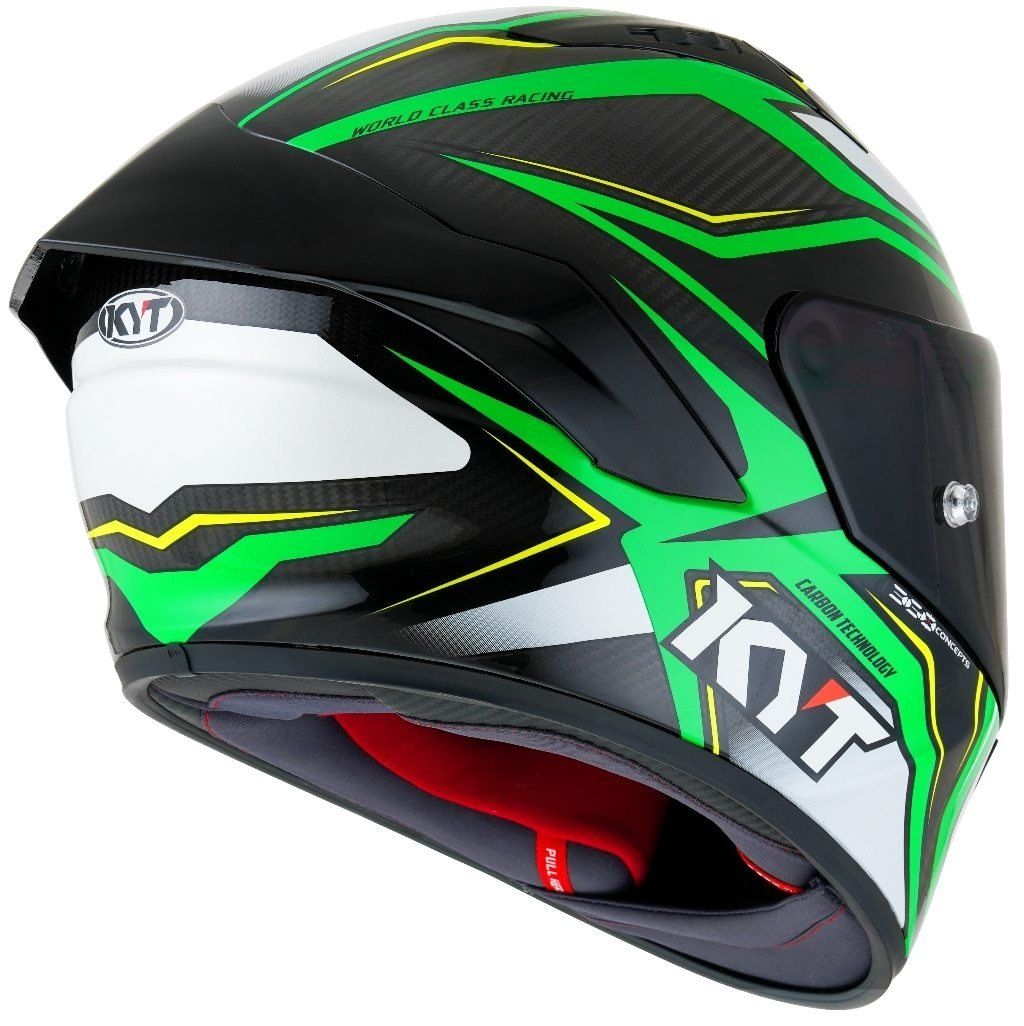 Webike | KYT ケイワイティ NZ RACE CARBON STRIDE GREEN FLUO／WHITE