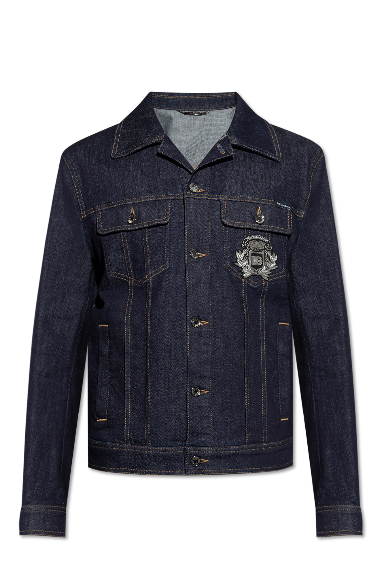 Navy blue Denim jacket with appliqué Dolce & Gabbana - Vitkac Denmark