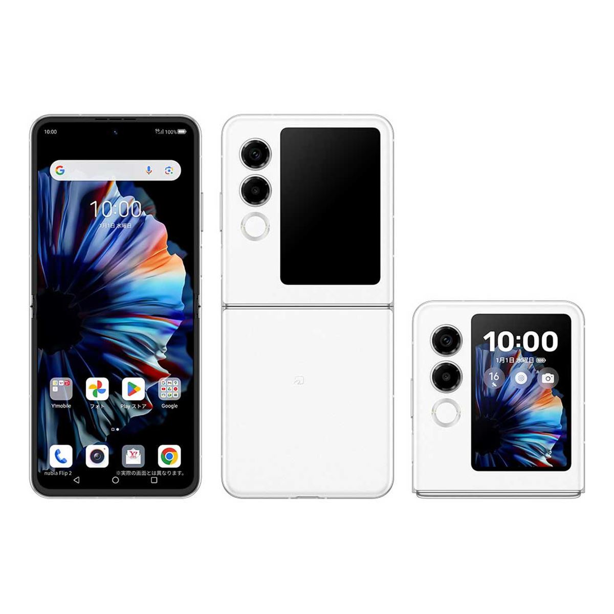 ワイモバイル、長方形の約3型サブ画面を搭載した縦折りスマホ「nubia