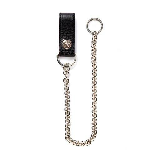 CALEE/キャリー】SILVER STAR CONCHO LEATHER WALLET CHAIN BLACK