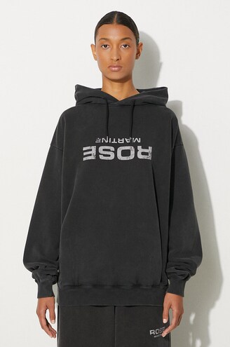 Martine Rose cotton sweatshirt Classic black color hooded with a