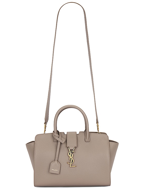 Saint Laurent Baby Downtown YSL Cabas Bag in Greyish Brown | FWRD