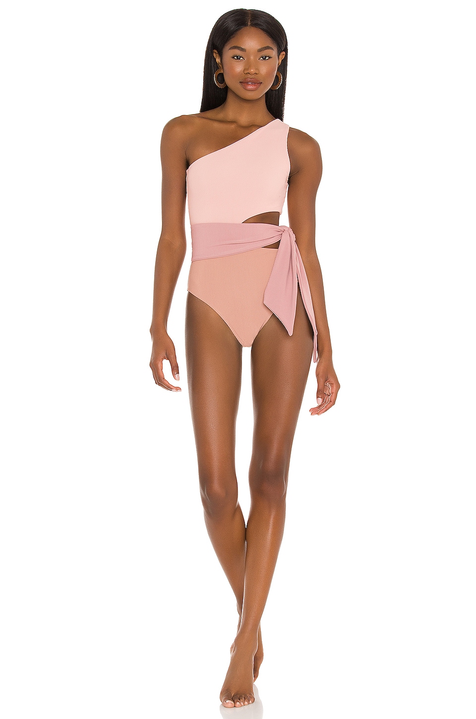BEACH RIOT X REVOLVE Carlie One Piece in Blush Color Block | REVOLVE