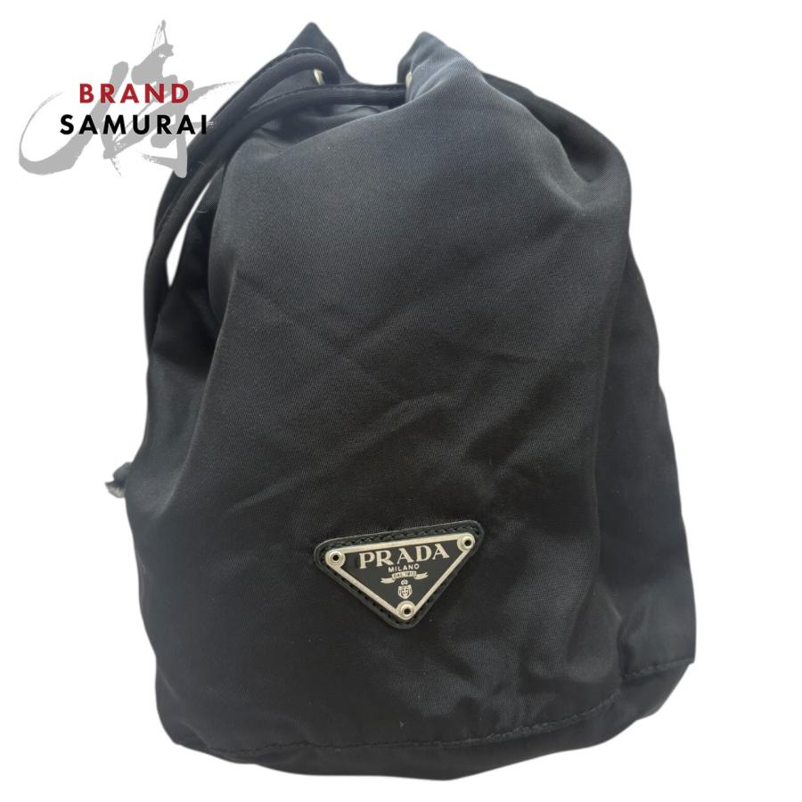 PRADA（プラダ） 美品 テスート 三角ロゴプレート ブラック ナイロン
