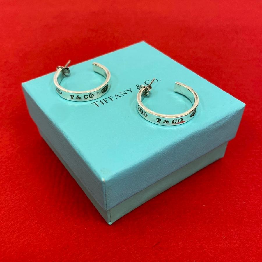 TIFFANY&Co.（ティファニー） 極 美品 希少品 1837 フープ ピアス ロゴ