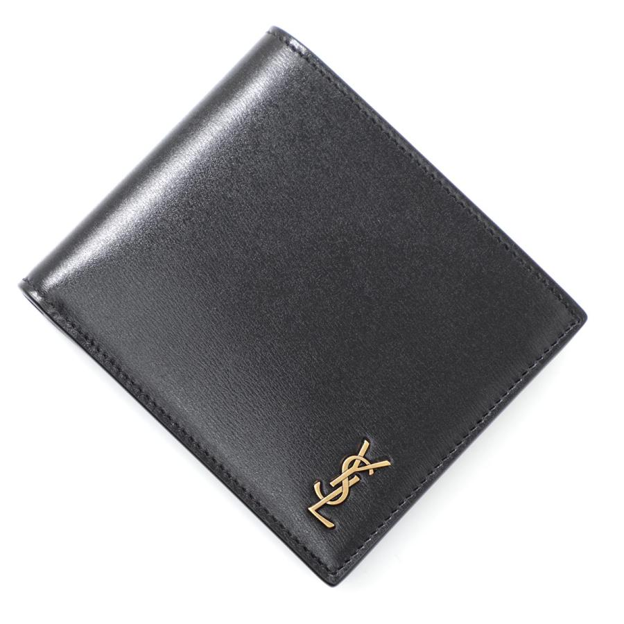 SAINT LAURENT サンローラン 2つ折り財布 小銭入れ付き TINY ブラック