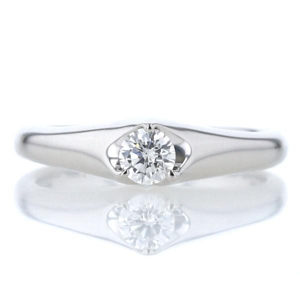 Pt850 プラチナ リング ダイヤモンド0.22ct ラウンド 一粒石 3つ爪