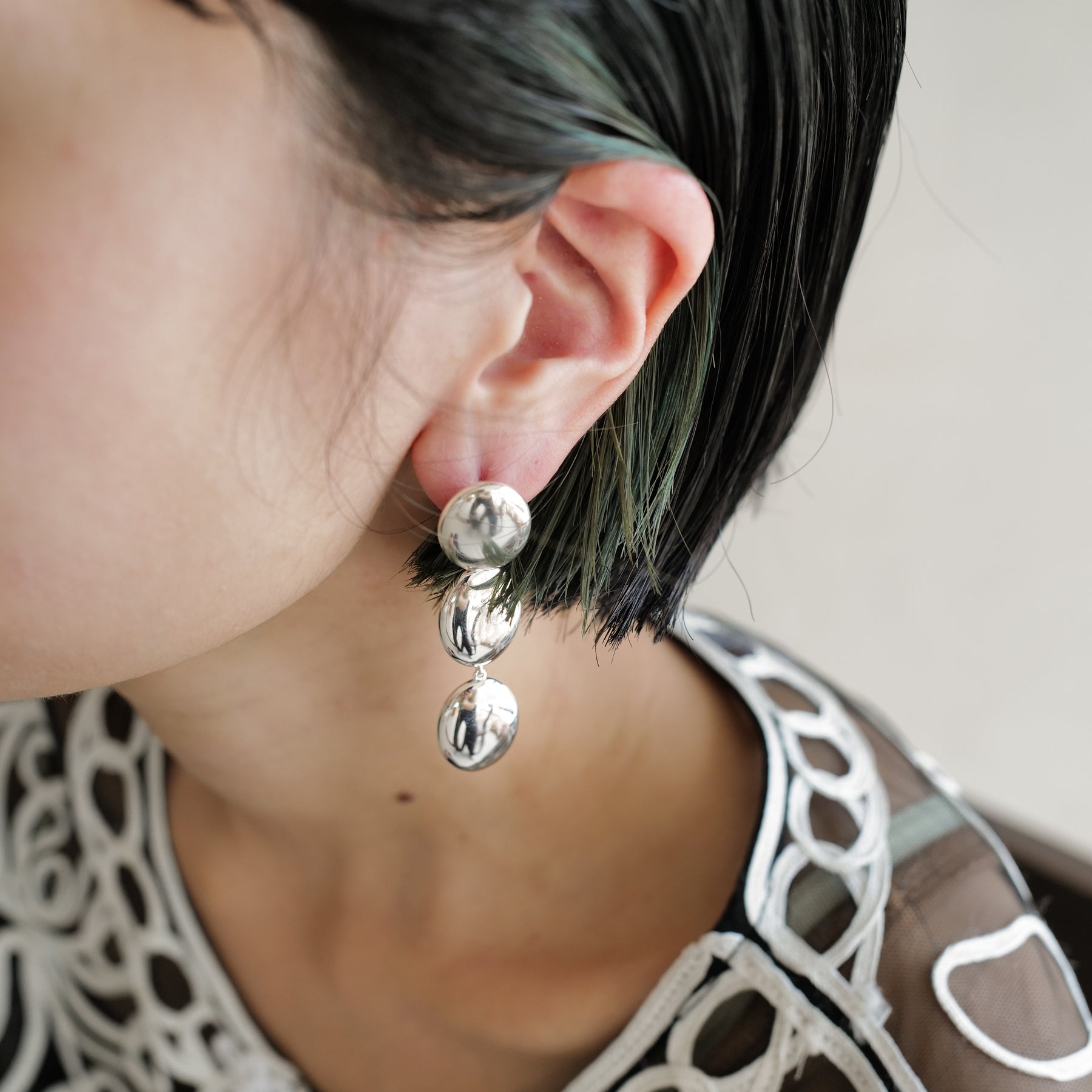 Dualism Oval earrings - SILVER / RAGBAG (デュアリズム オーバル