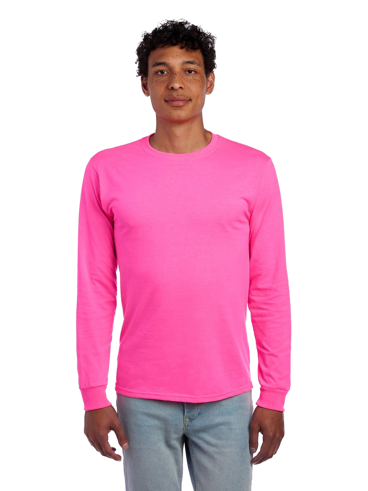 Jerzees Men's Dri Power® Active Long Sleeve T Shirt 29 L Neon Pink