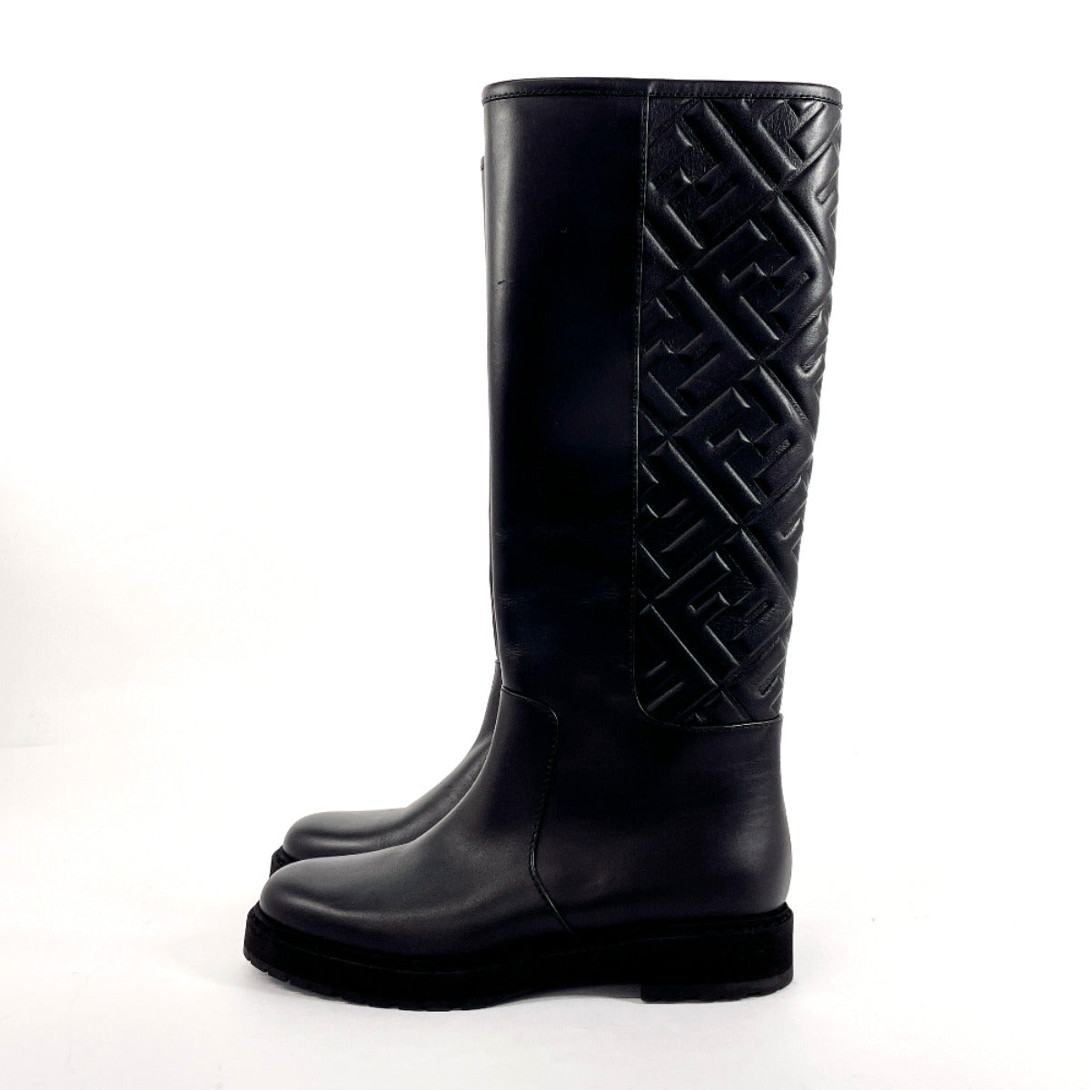 FENDI boots 8U8036 Long boots Zucca 21AW EMBOSSED FF MOTIF leather