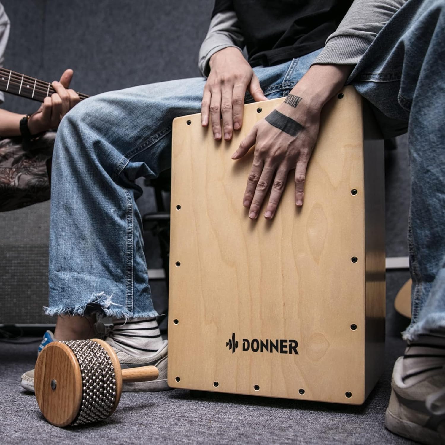 DCD-1 カホン 木製 打楽器 ギター弦内蔵 バッグ付 軽量 コンパクト Donner