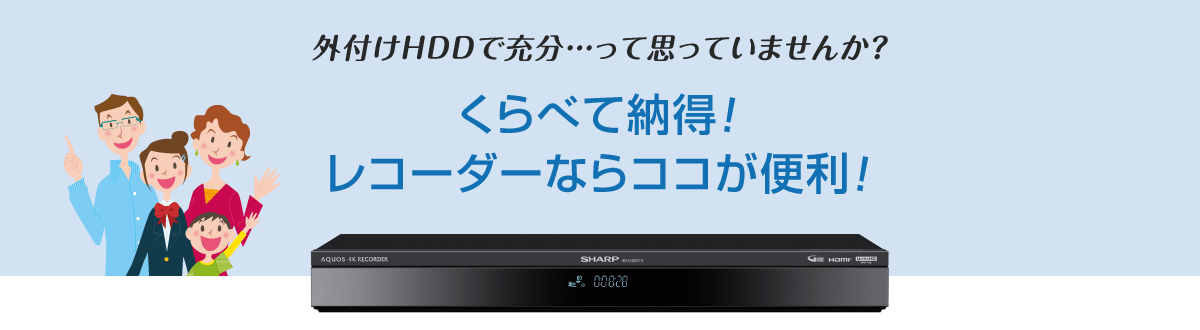 レコーダーならココが便利！ | レコーダー：シャープ