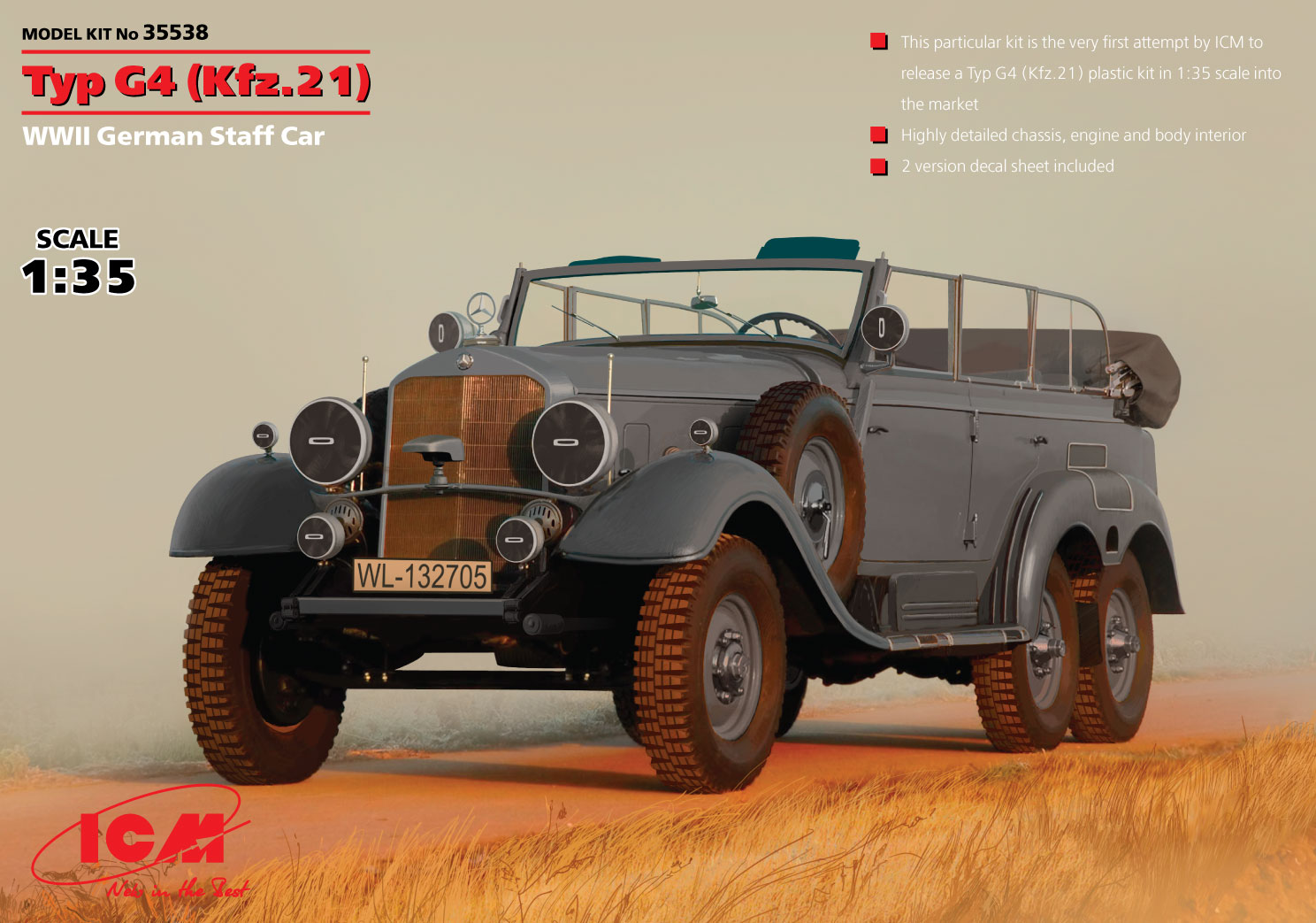 Typ G4 (Kfz.21), WWII German Staff Car ICM 35538