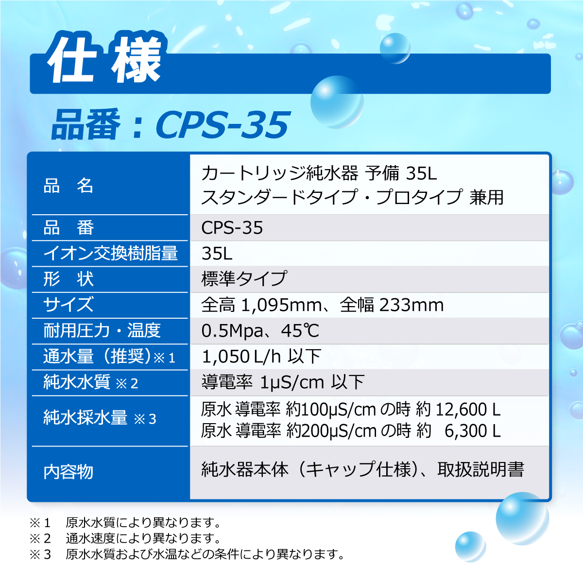 サンエイ化学 カートリッジ純水器 35L 予備純水器 スタンダードタイプ