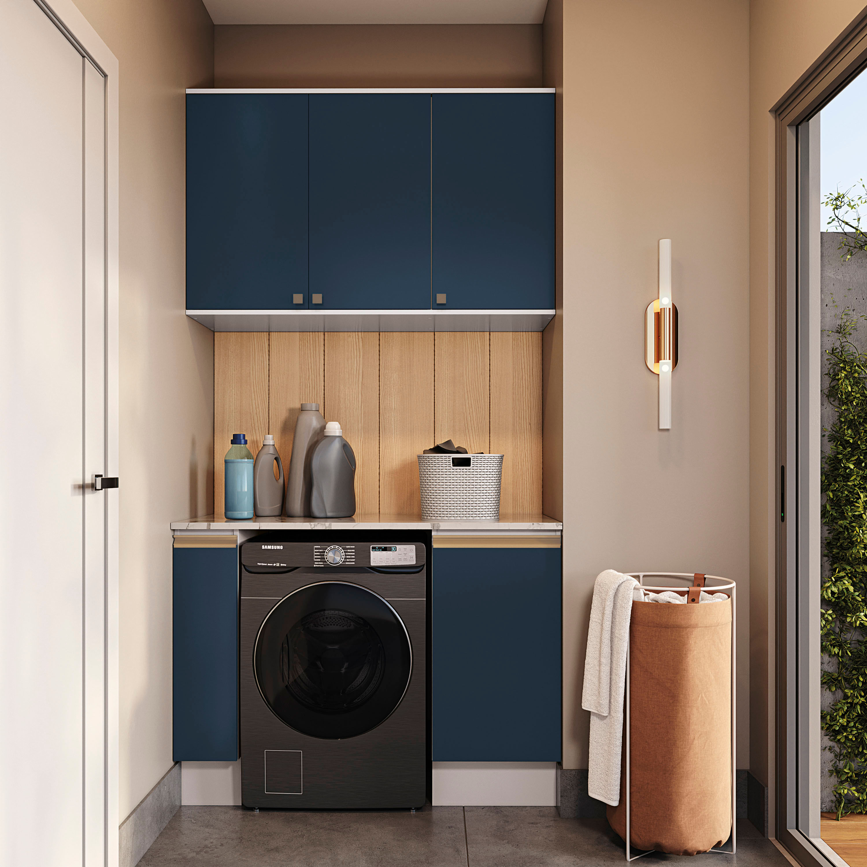Lavanderia Modulada Kappesberg Celeste 3 Peças Branco 120cm