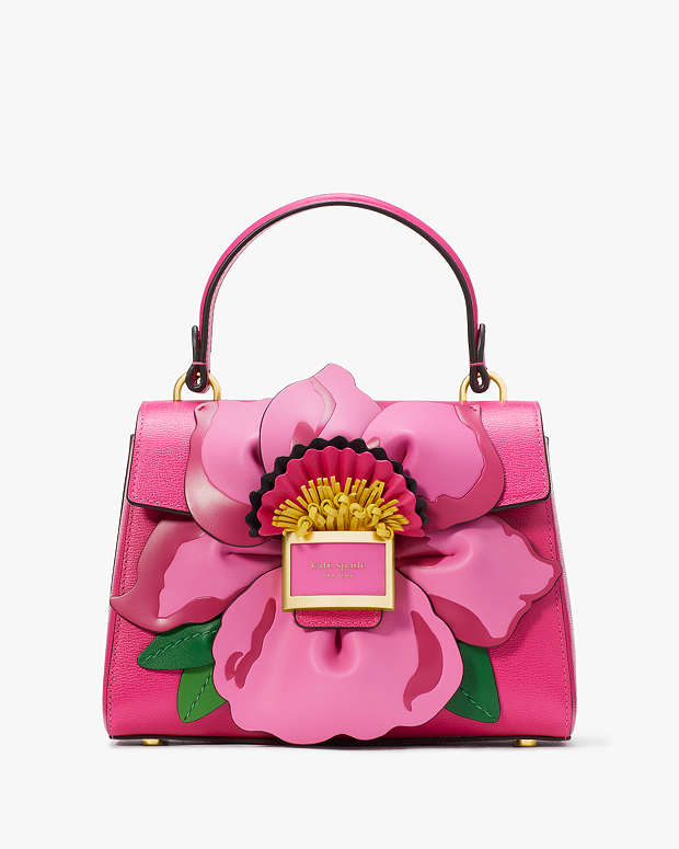 ケイティ フローラル アップリケ スモール トップ ハンドル バッグ