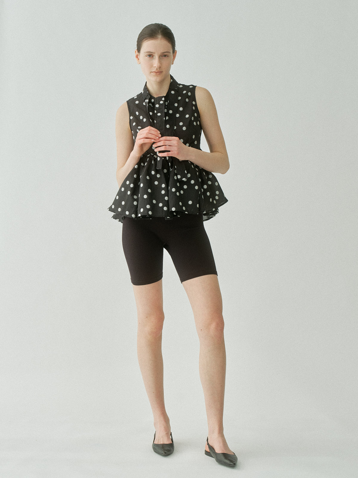 Sheer Polka Dot Ribbon Blouse – L'AUBE BLANC