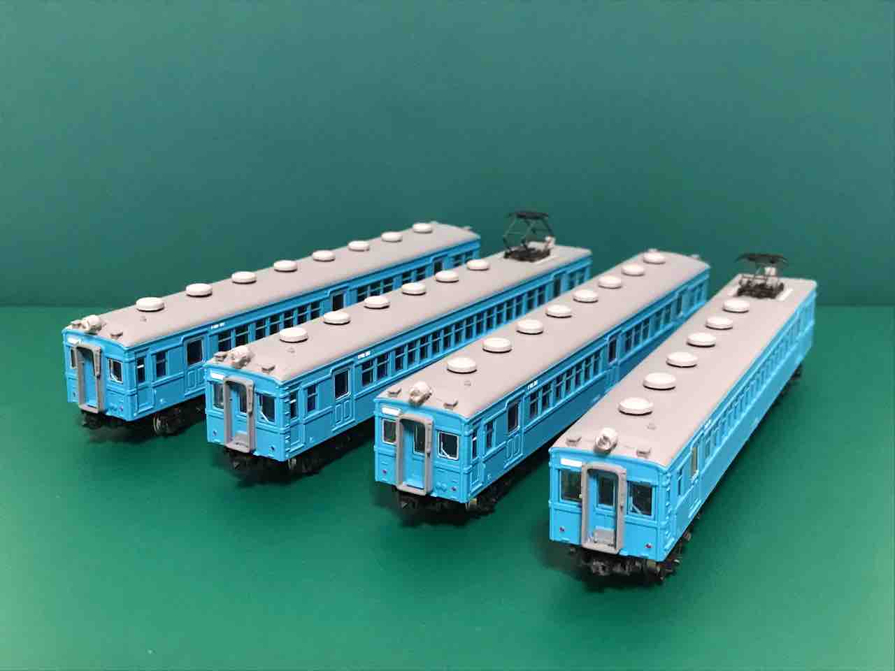 グリーンマックスの「クモユニ81形」と鉄コレの「42系電車」を連結して