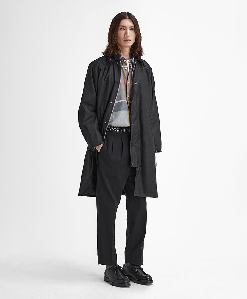 Exmoor Wax Cotton Middle Length Coat(34 BLK): Barbour