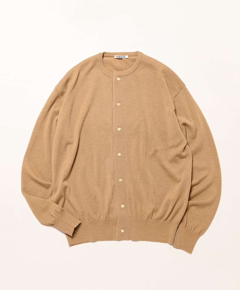 Cashmere Hard Twist Knit Cardigan(3(MEN) Black/ブラック): AURALEE