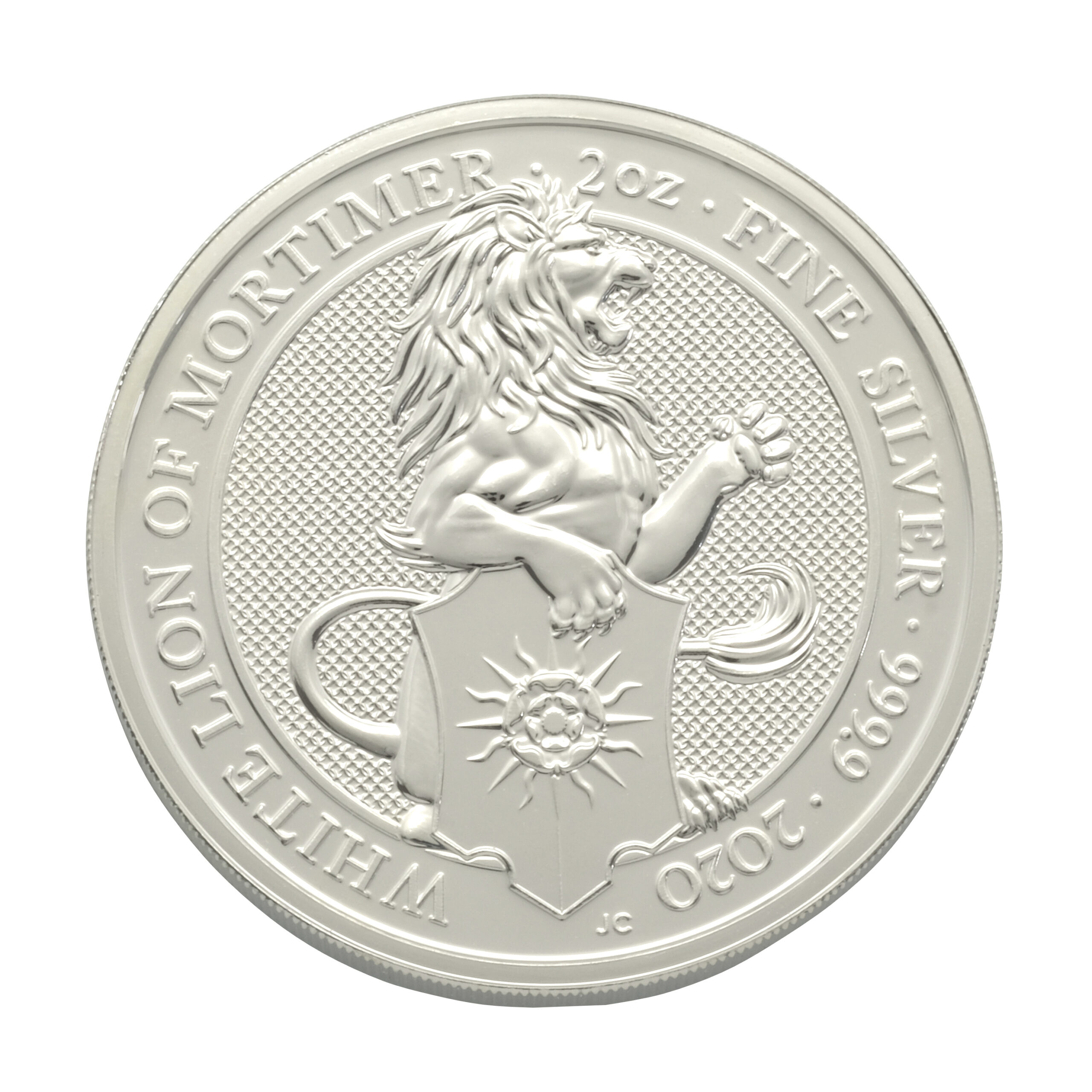 2020 2oz White Lion Of Mortimer Queen's Beast Silver Coin - Lois