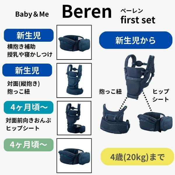 ベビーアンドミー ベーレン 新生児からの抱っこ紐とヒップシート