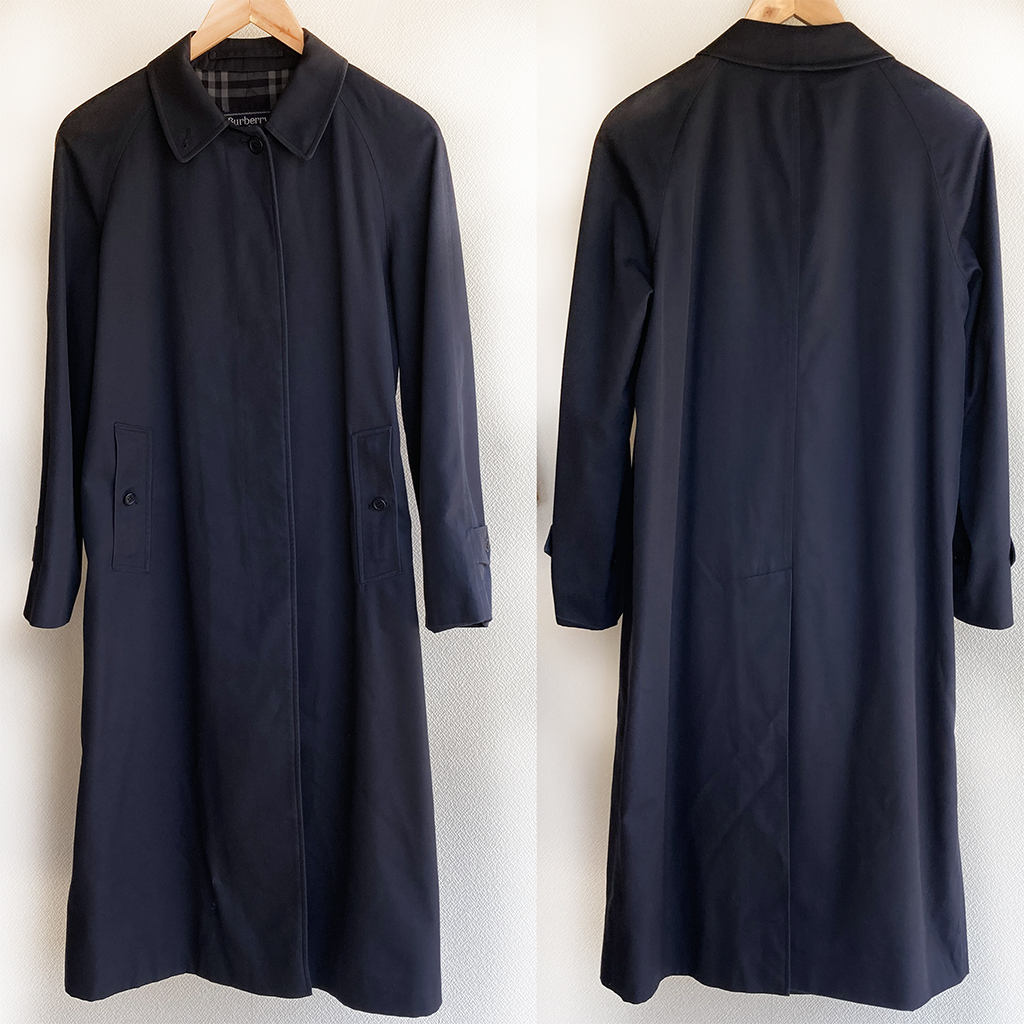 1980's British Balmacaan Coat by BURBERRY Navy 80年代バーバリーの
