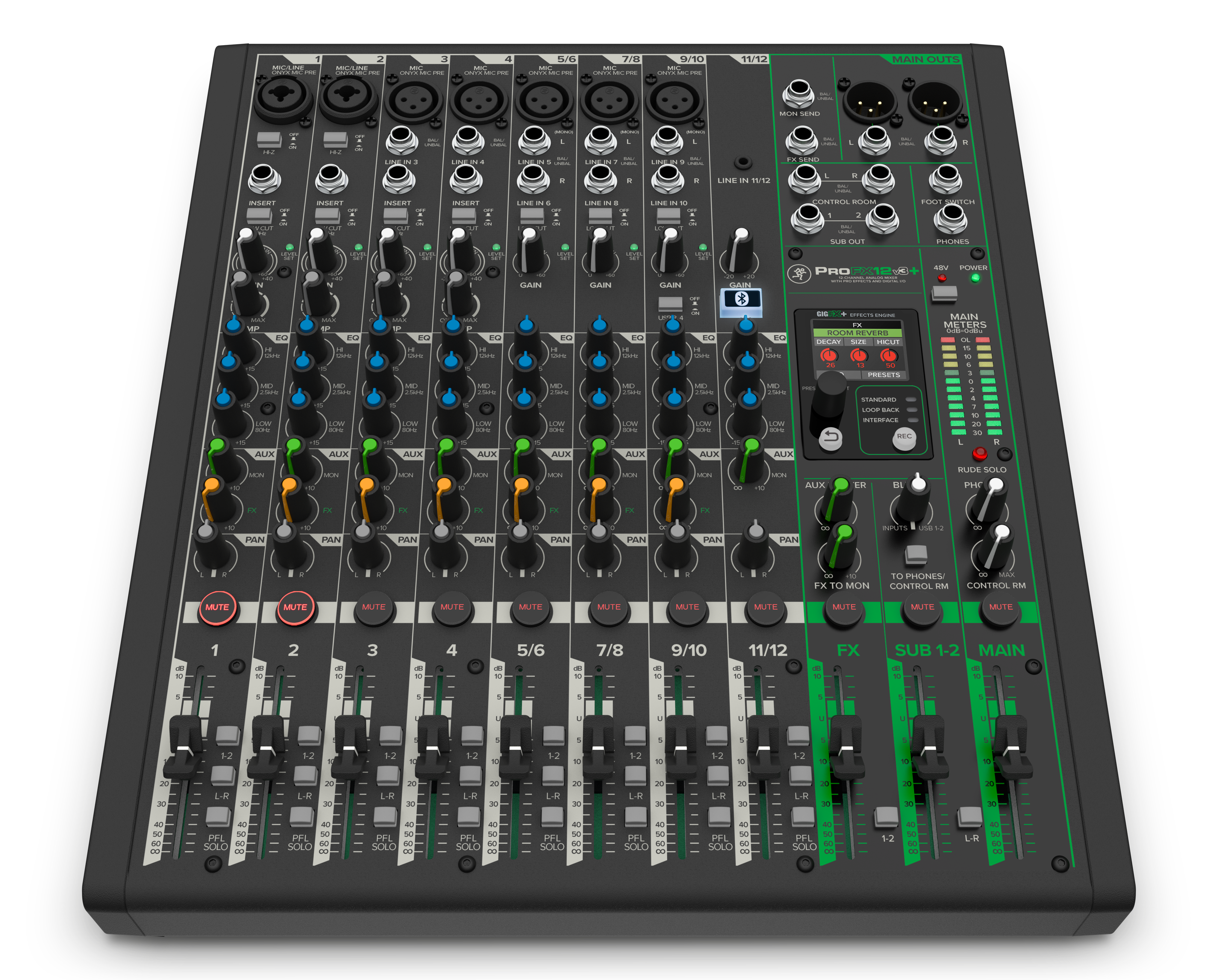 ProFX12v3+ 12チャンネルアナログミキサー WITH Enhanced FX、USB