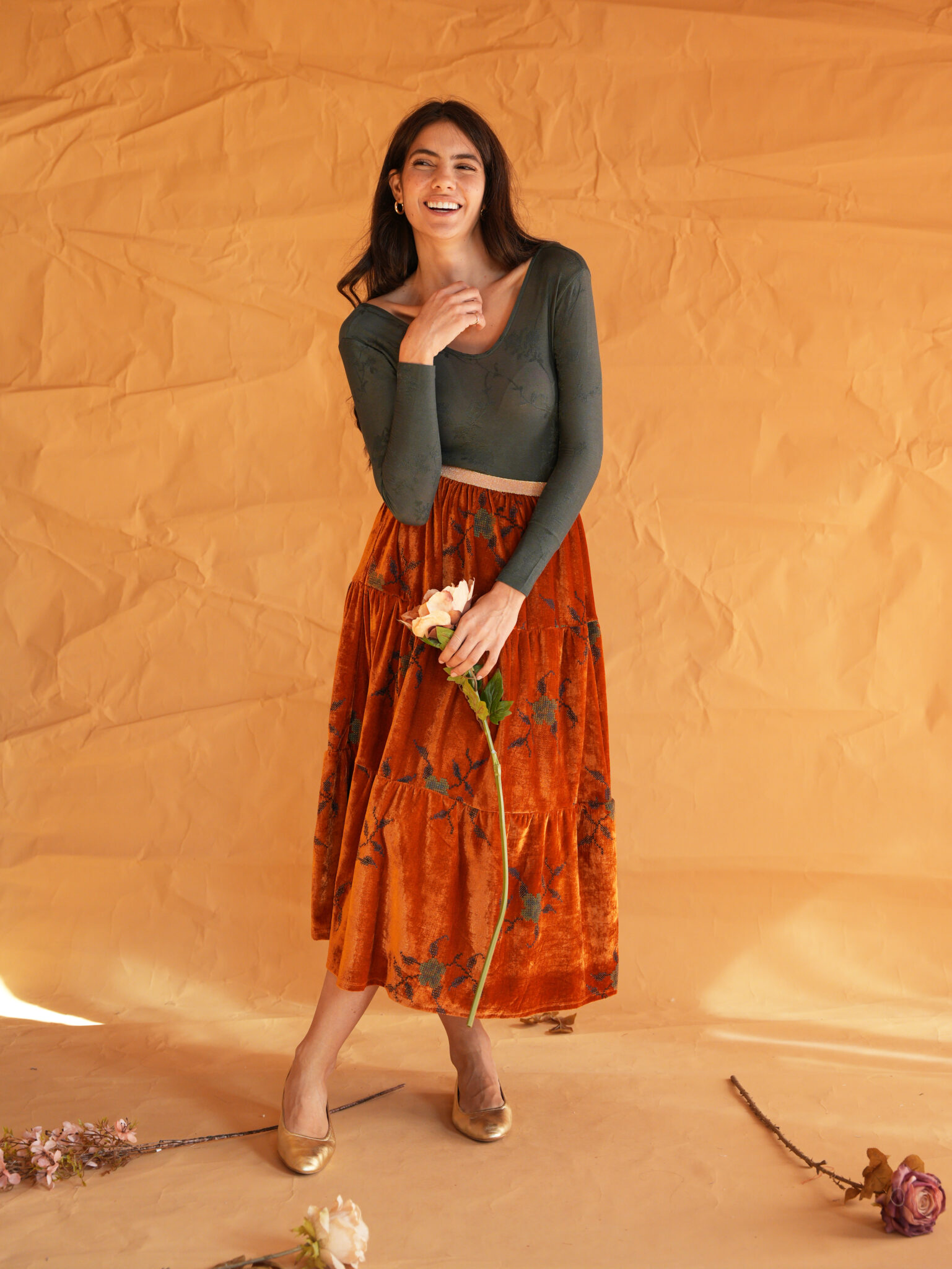 todayful Velour Square Skirt ブラウン TODAYFUL Velour Square Skirt