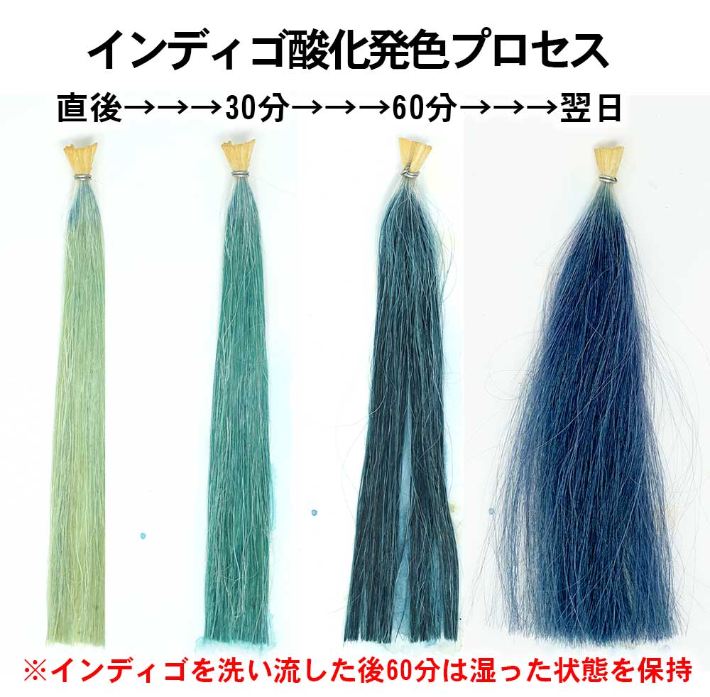 ヘナ染めで赤みを抑えるインディゴ（和名：ナンバンアイ葉）の染め方