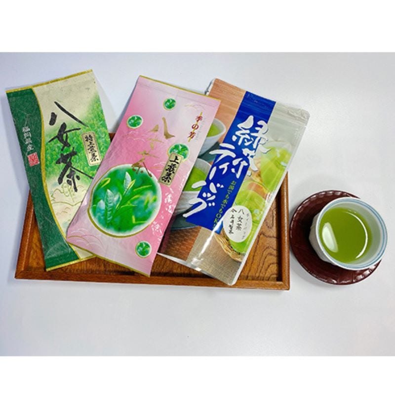八女茶お試しセット2g （特上煎茶、上煎茶、ティーバッグ） | 普通蒸し