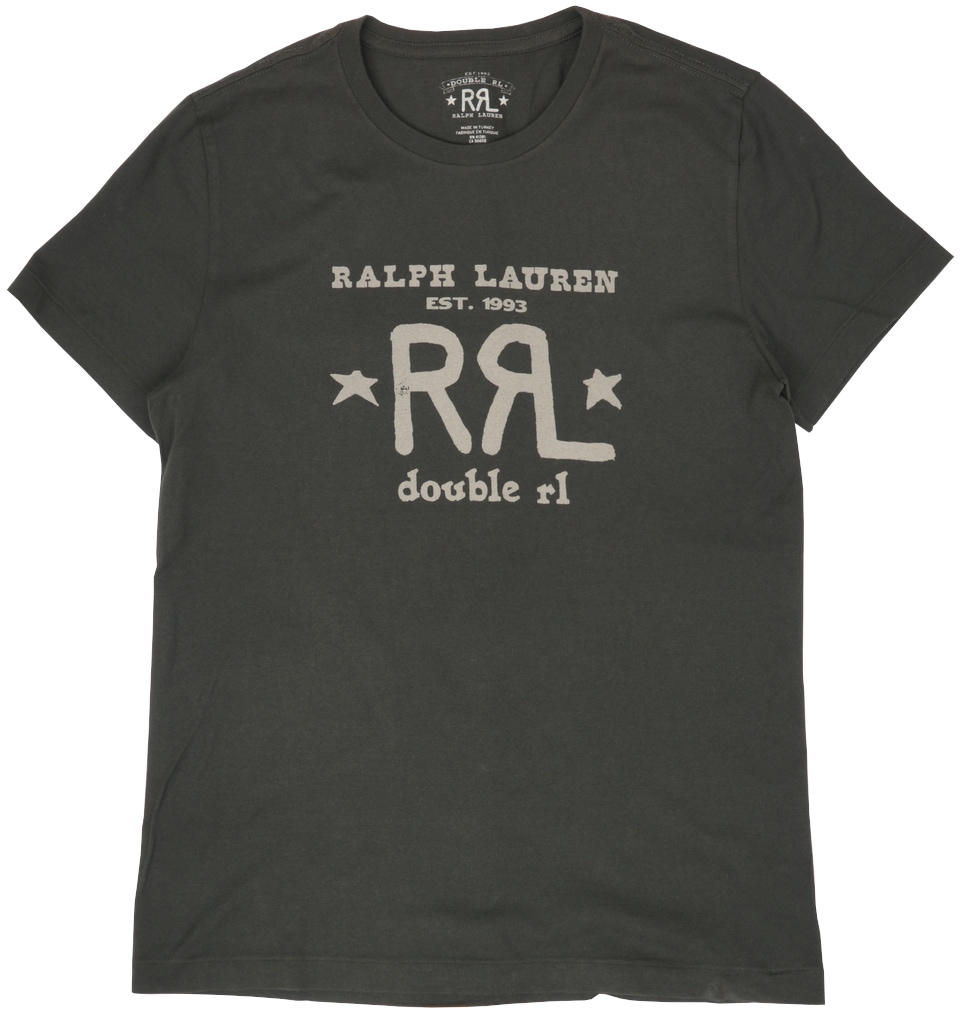 ダブルアールエル) RRL ロゴ クルーネック Tシャツ ウォッシュド