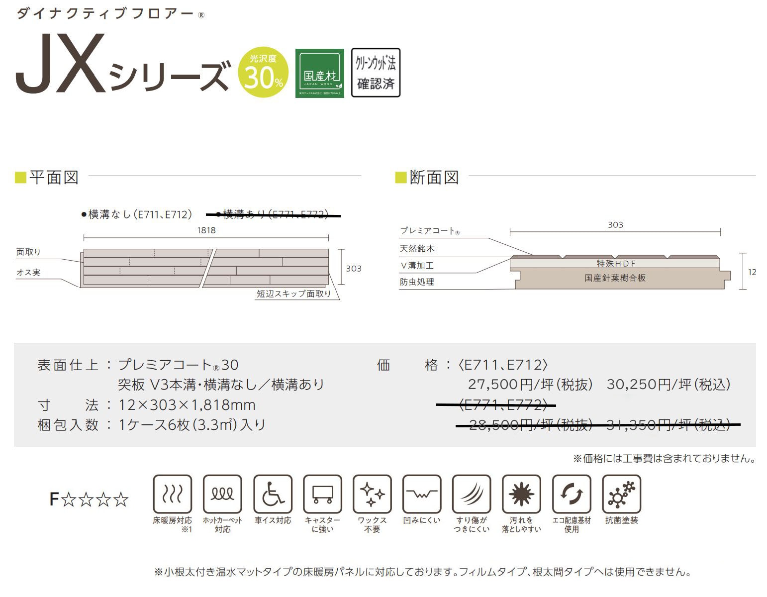 床材】 送料無料メーカー直送品 東洋テックスJXシリーズフロア 1818