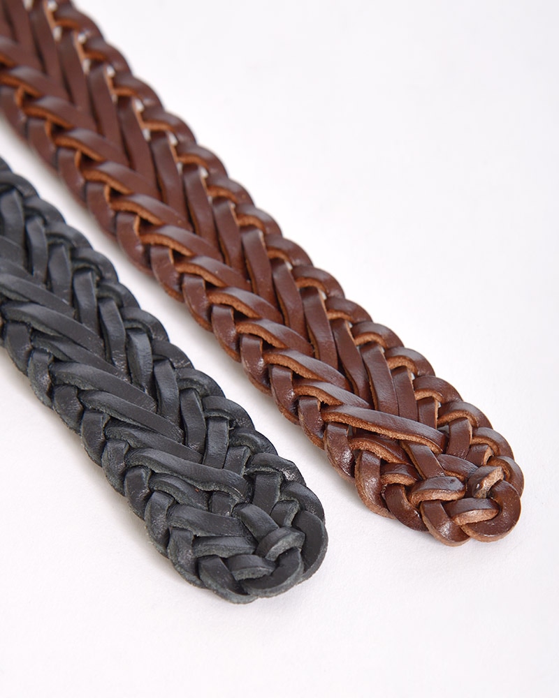 BEORMA LEATHER COMPANY P0009 34mm HERRINBONE PLAITED BELT / べ