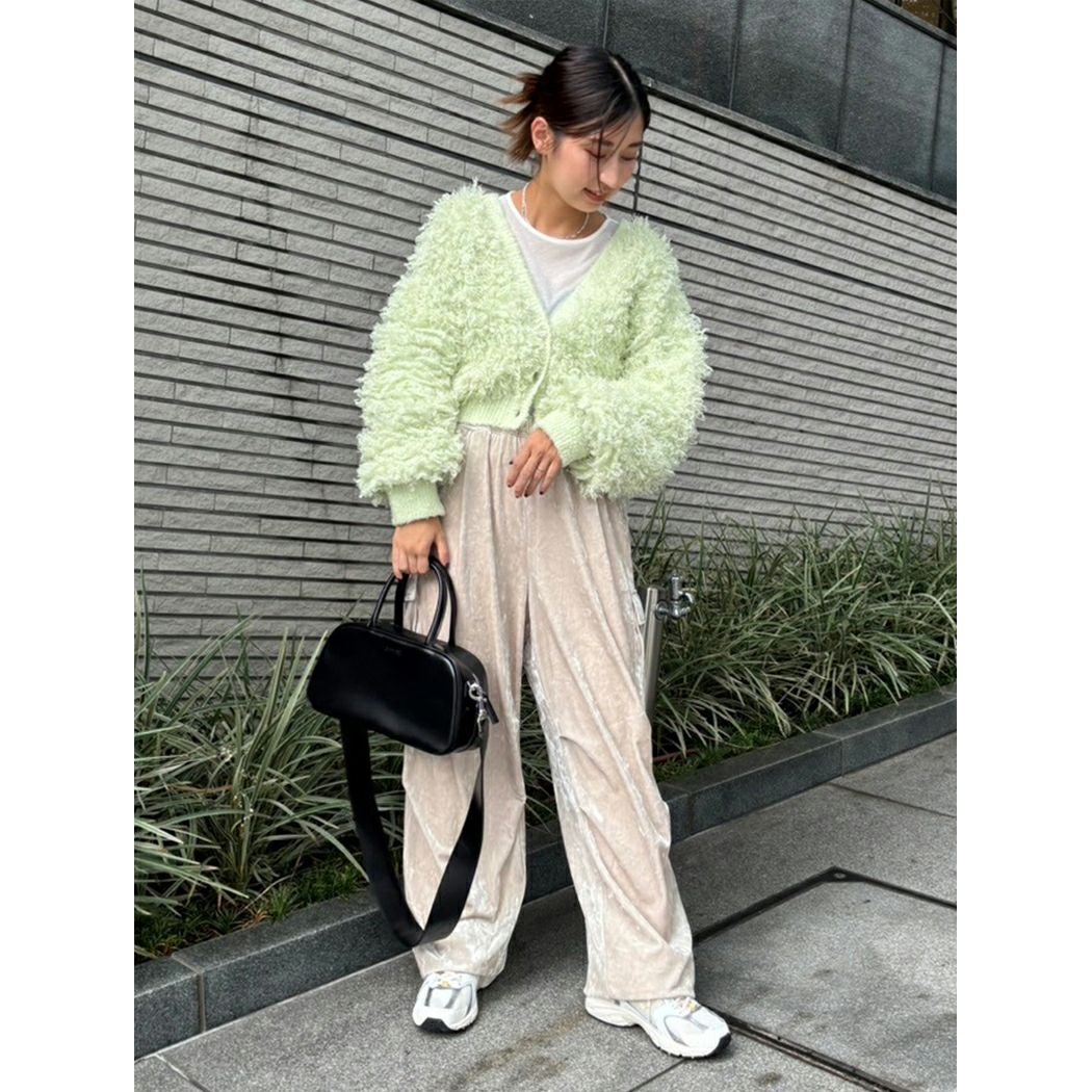 エミ emmi ベロアカーゴパンツ レディース ライトベージュ グレー 秋