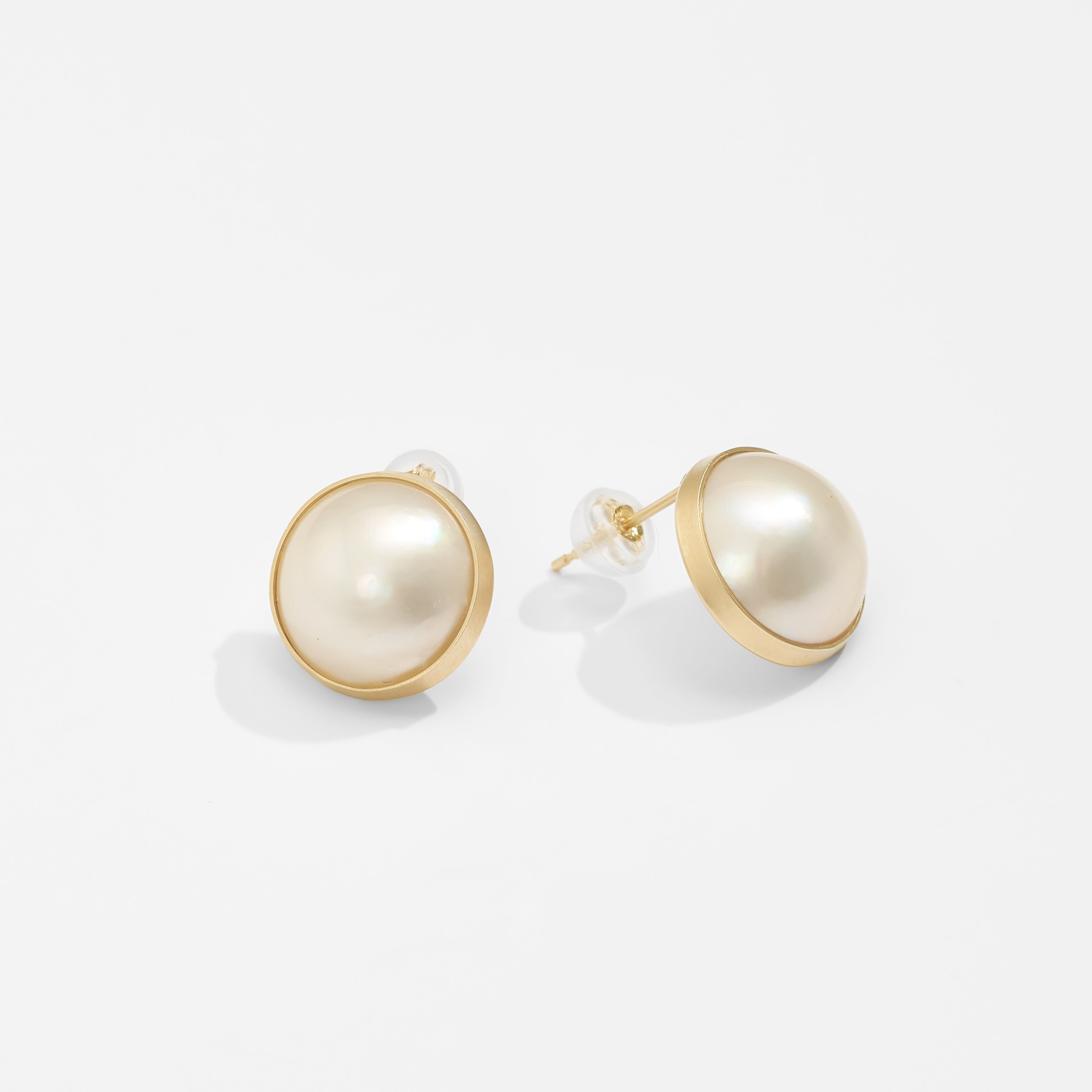 限定】K10 マベパール ピアス （マット / L線幅 2mm） - me.（エムイー