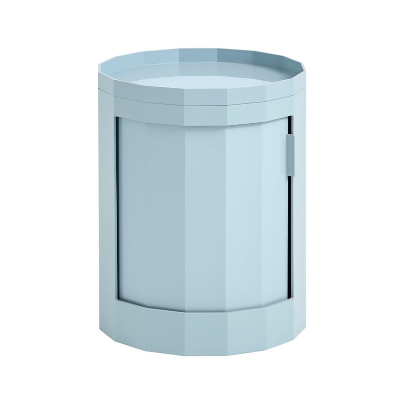 HAY Facet cabinet incl. feet and castors, low, misty blue