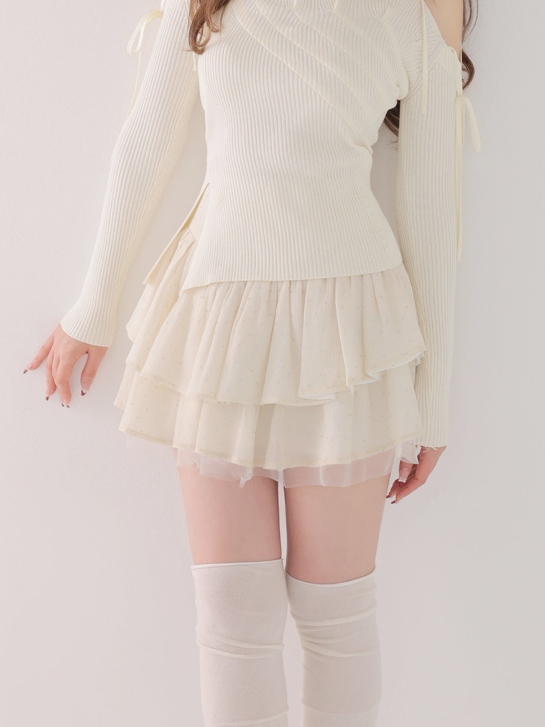 スカート M me eme Shine fake far mini skirt M me eme Shine fake