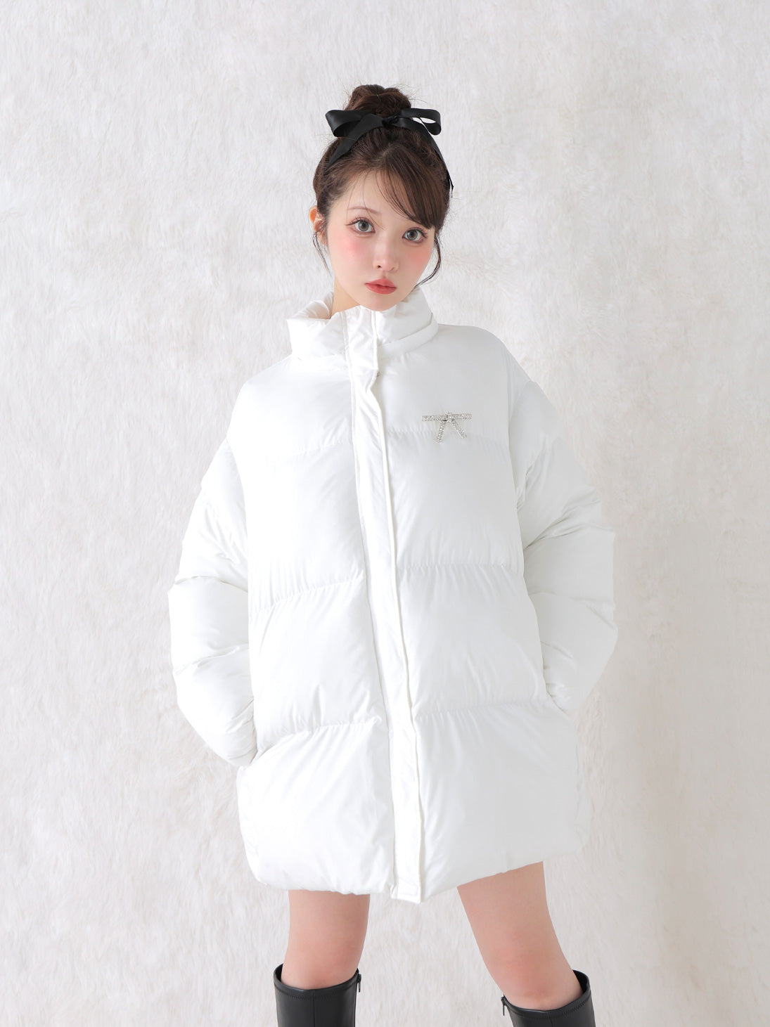 Bijou ribbon down jacket(eme10816) – M me eme