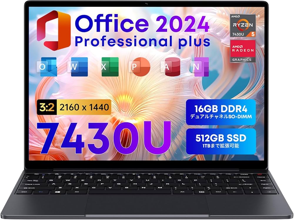Amazon.co.jp: CHUWI ノートパソコン Office 2024 搭載 パソコン 2160