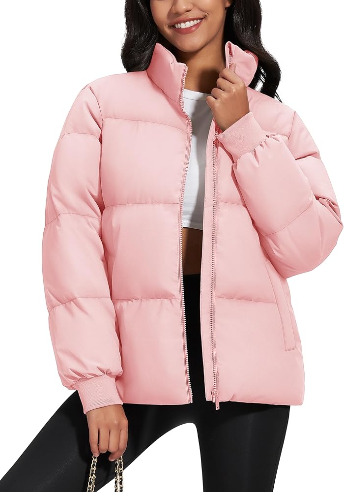 Amazon.com: MAGCOMSEN Down Jacket Women Short Baggy Long Sleeve